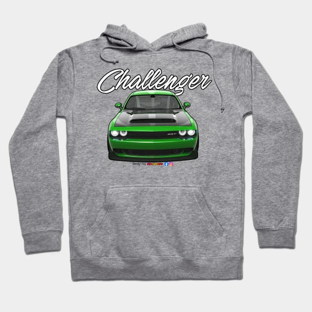 Challenger SRT Green by pjesusart Hoodie by PjesusArt